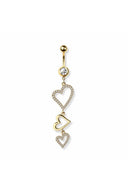 Triple Heart Navel Ring