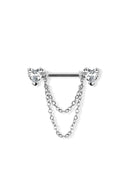 2pc Double Heart Nipple Ring