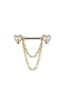 2pc Double Heart Nipple Ring