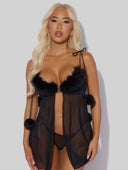 Marilyn Marabou & Mesh Babydoll & G-String Set