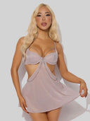 Presley Shine Mesh & Rhinestone Babydoll & G-String Set