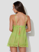 Shavon Lace & Chiffon Babydoll & G-String Set
