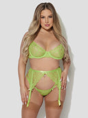 Shavon Lace Bra, Garter & Thong Set